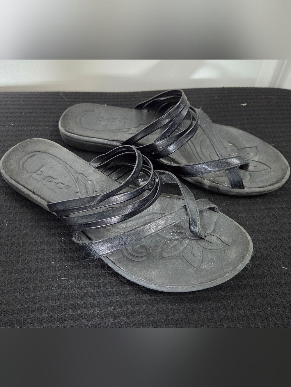 b.o.c. Black Multi-Strap Slide Sandals